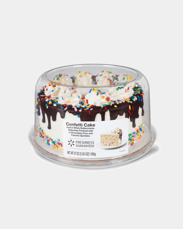 7" Double Layer Confetti Cake with Chocolate Drip Topping, 37oz