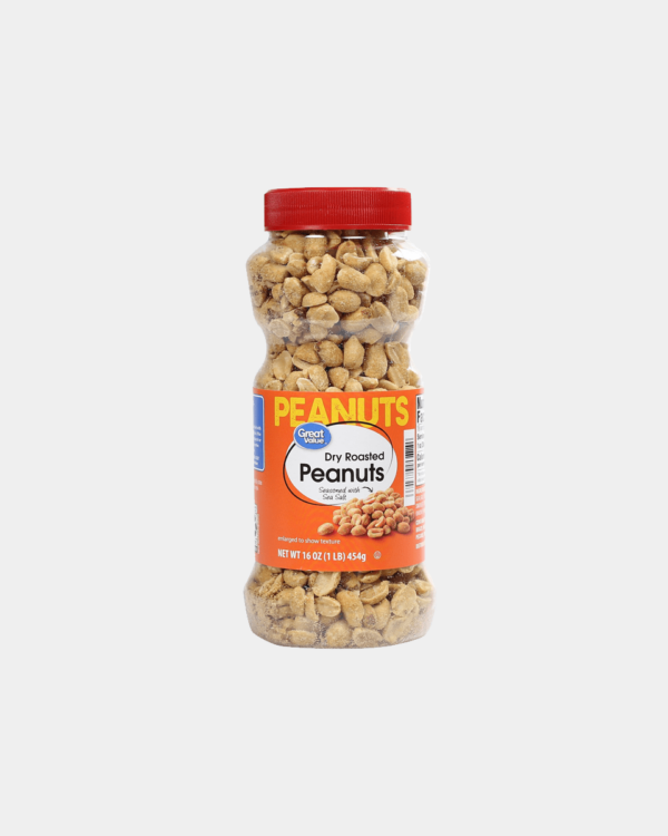 Great Value Dry Roasted & Salted with Sea Salt Peanuts, 16 oz