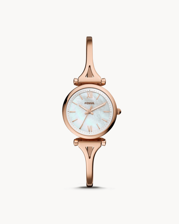 Carlie Mini Three-Hand Rose Gold-Tone Stainless Steel Watch