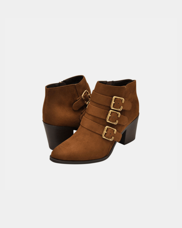 Soda School-S Women's Chunky Heel Buckle Ankle Booties