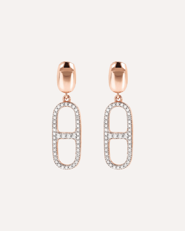 Marine Chain Pavé Element Dangle Earrings