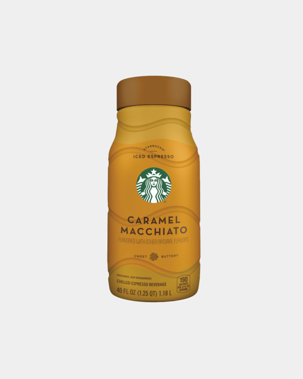 Starbucks Iced Espresso Chilled Coffee Drink, Caramel Macchiato, 40 oz Bottle