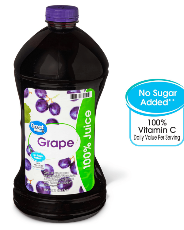 Great Value Grape 100% Juice, 96 fl oz