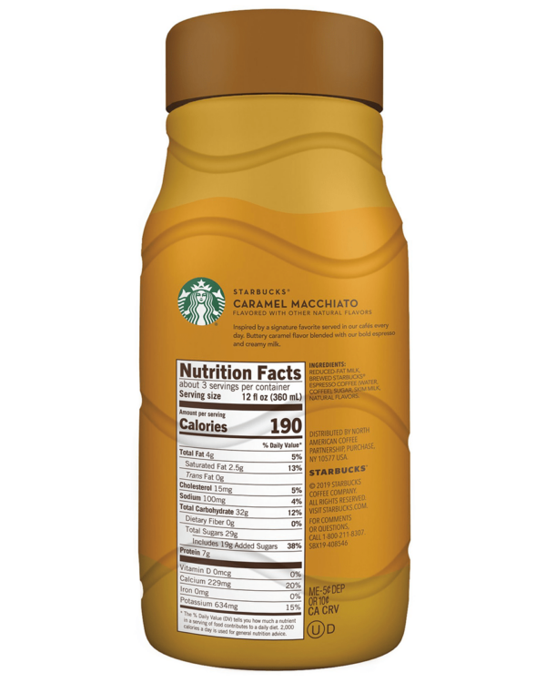 Starbucks Iced Espresso Chilled Coffee Drink, Caramel Macchiato, 40 oz Bottle