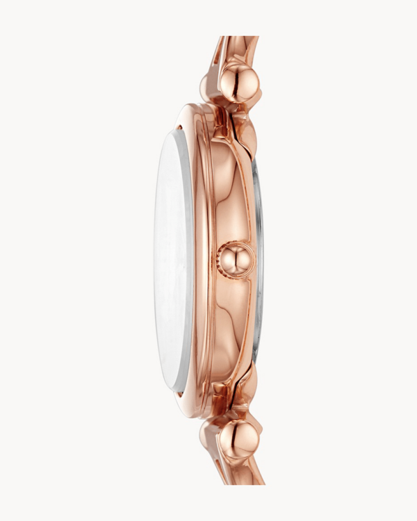 Carlie Mini Three-Hand Rose Gold-Tone Stainless Steel Watch