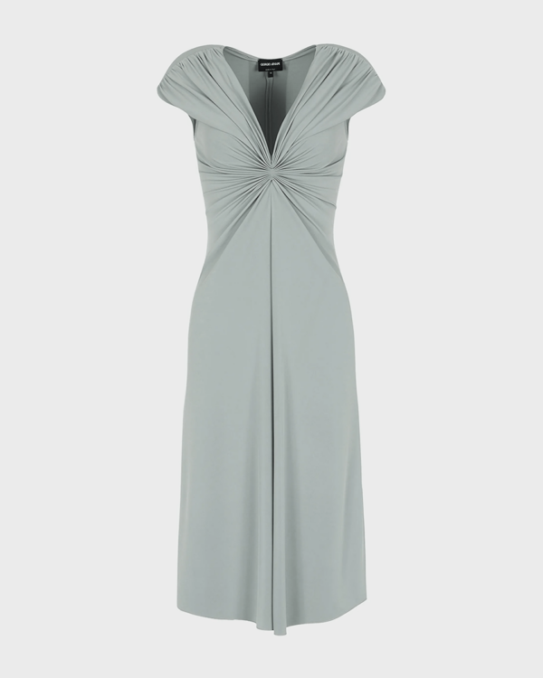 Ruched dress in matte interlock