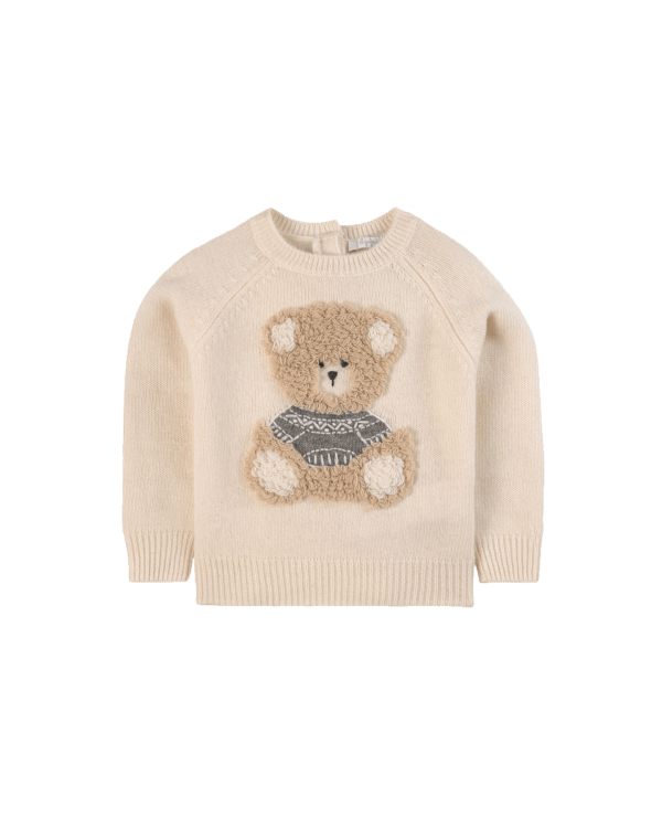 Bear Knitted Sweater Cream