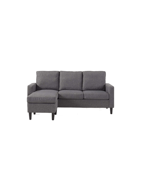 5.75′ Gray Mid-Century Modern Woven Sofa