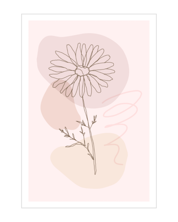 Line Art Flowers Pink